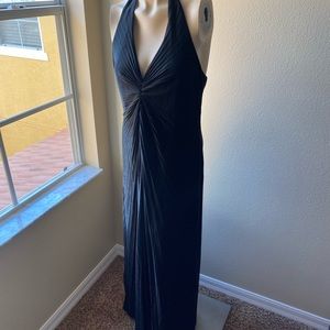 Vintage maxi black Hollywood style halter dress